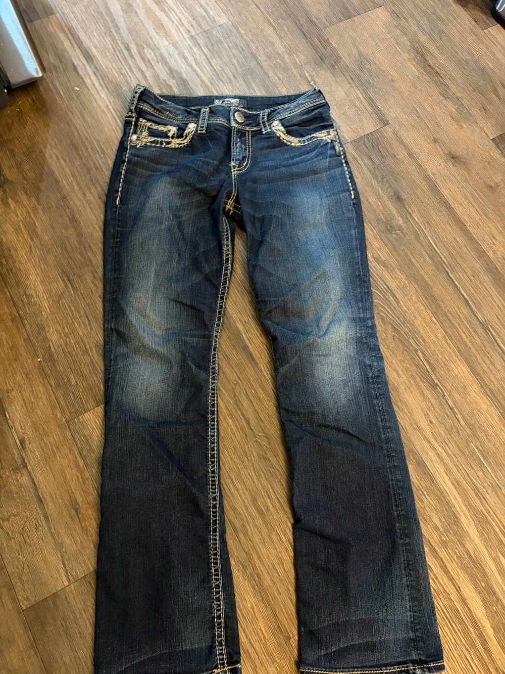 Women’s Silver Jeans Co Suki 17 Stretch Slim Boot Beaded Accents Jeans W27/L31 - Picture 2 of 6